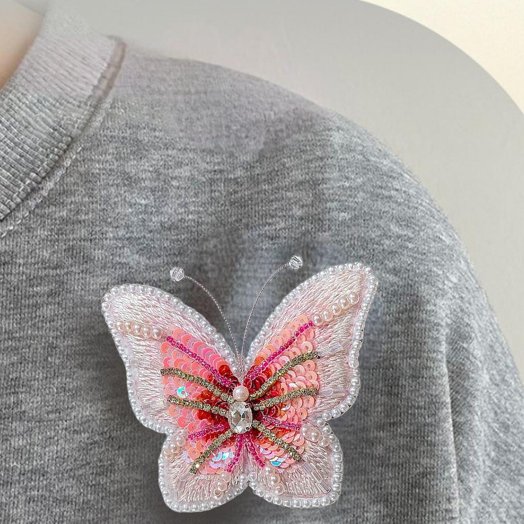 DIY Embroidery Butterfly Kit Brooch DIY Bead Embroidery Kit Starter Embroidery Set Complete Craft Set for Beginners