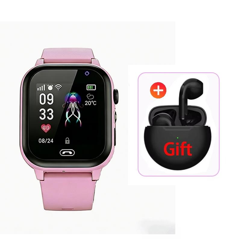 New Kids Smart Watch 5G GPS Location Video Call Sim Card SOS Child Camera Waterproof Upgrade For Boys Girls Add Earphone