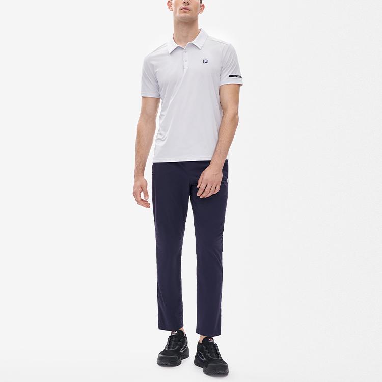 Fila Athletics Soft Solid Logo Knitted Short Sleeve Polo Shirt Men Tops Earth-Gray A11M231121F-GY