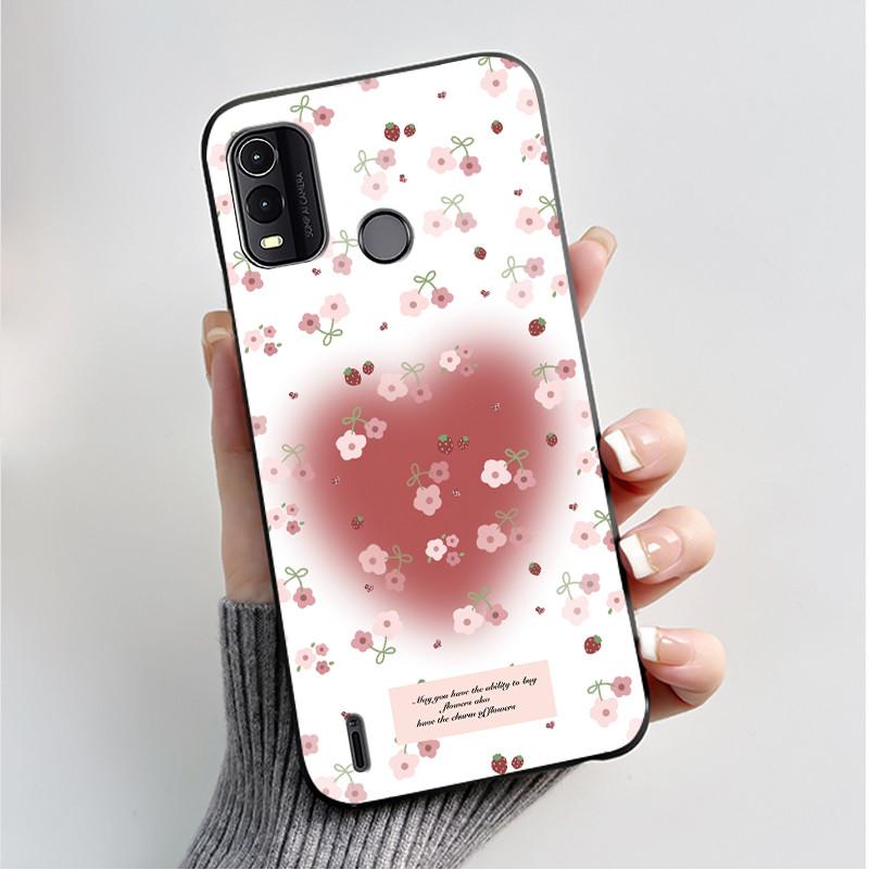 Per Nokia G11+ G11 G21 Custodia Coppia Moda Farfalle Fiori Nero Morbido Silicone TPU Cover Posteriore per Telefono Nokia G11 Plus