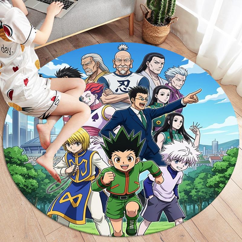 Hunter X Hunter Round Area Rug Carpet Rug For Living Room Bedroom Sofa Playroom Decor Nonslip Floor Mat