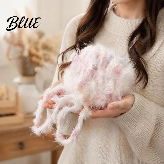 Smooth Weaving Yarn 33M Faux Fur Blend Yarn Soft Fuzzy Mohair for Crochet Thread Knitting DIY Sweater Scarf Hat Colorful Craft Beginners Knitting
