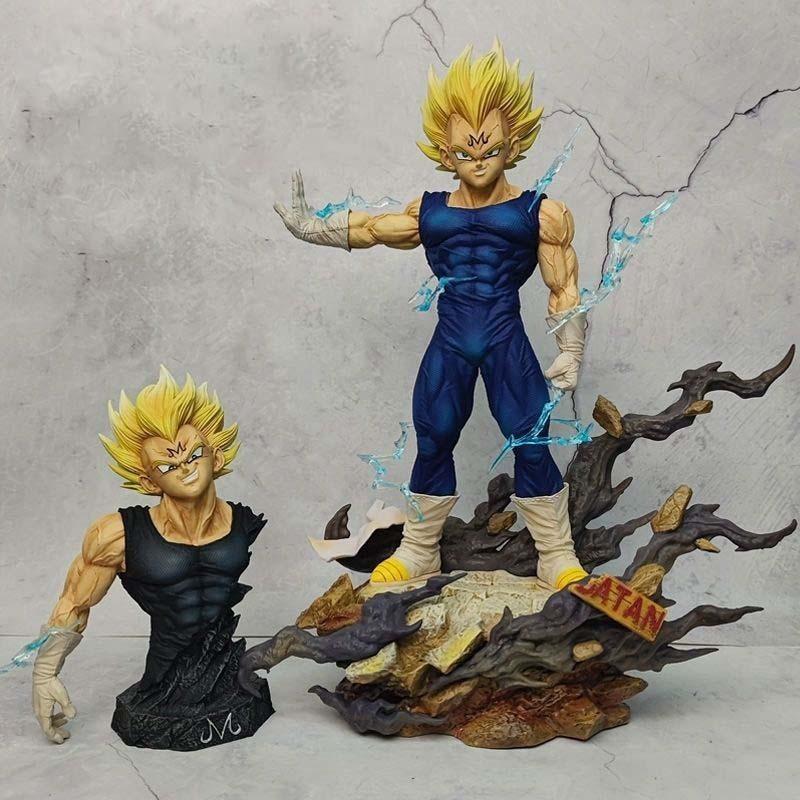 Dragon Ball Majin Vegeta Action Figure Super Saiyan Half Body Statue Collectible Anime Model Decor Ornament