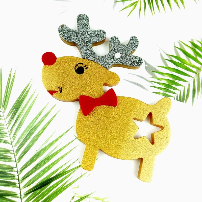 Puppy Wall Hanging Epoxy Mold Diy Keychain Pendant Wall Decoration Christmas Elk Ornament for Key Pendant Silicone Mold