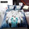 Wolf-Print Bettwäsche-Set Einzelbettgröße für Kinder Jungen Schlafzimmer Nebelbett Bettbezug-Set Deckenbezug Wildtiere Dekor 3 Teile