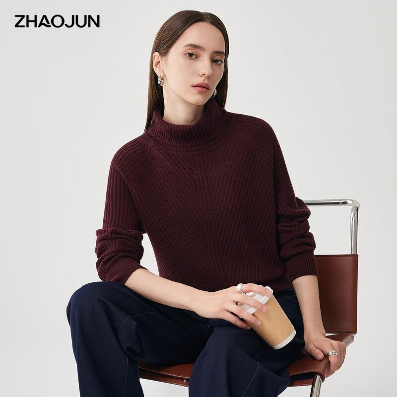

Zhaojun Women s Long Sleeve 100% Wool Collared Knit Sweater M