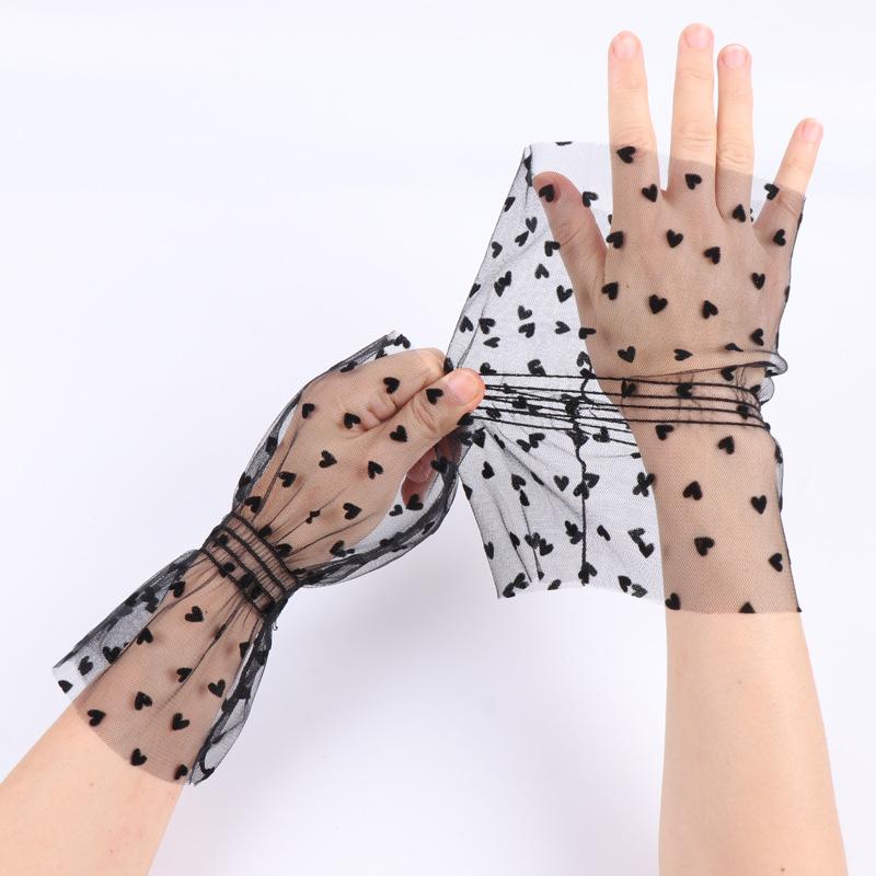 Fingerless Gloves Mesh Hollow Short Wrist Sleeves Mesh Party Festival Tull Sheer Fake Cuffs Dress Shirt Accessories
