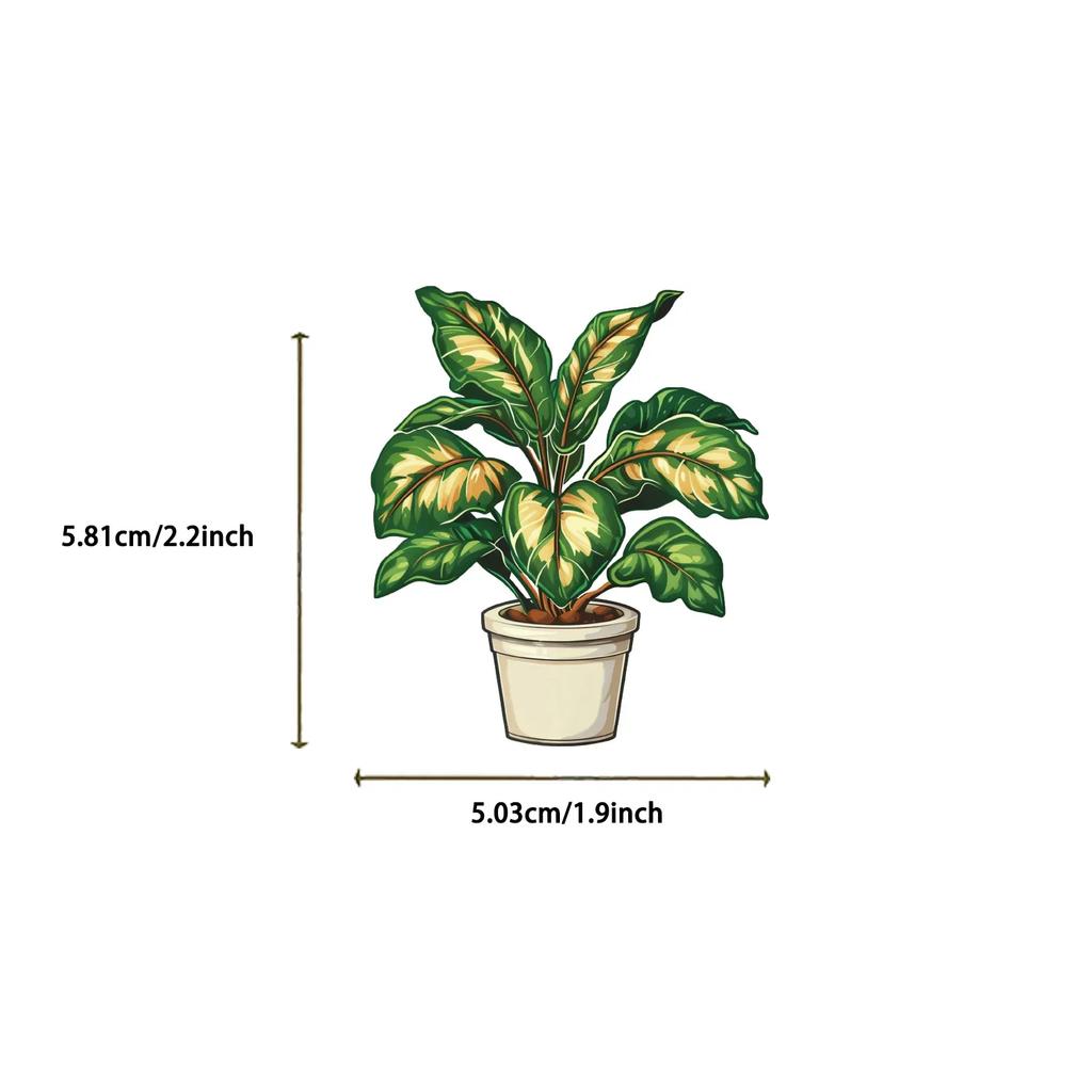 50pcs Cute Plants Green Aesthetic Stickers DIY Decoration Fridge Notebook Bike Phone Suitcase Cartoon Sticker PVC Wall Stickers