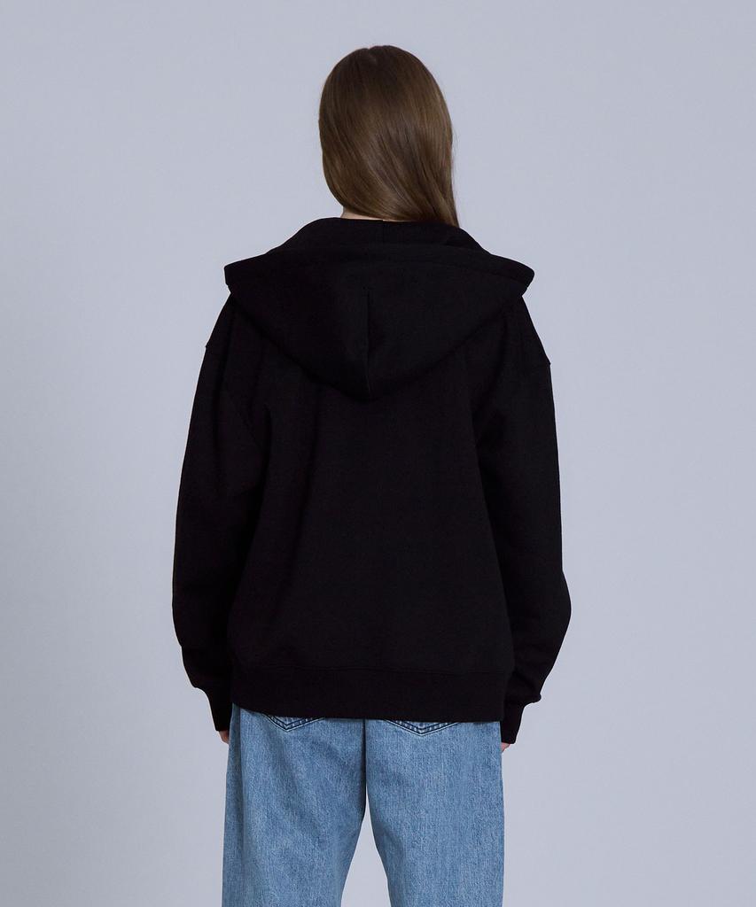 Basic House Uni Basic Fleece-Lined Zip-Up Hoodie Black Lajp7101