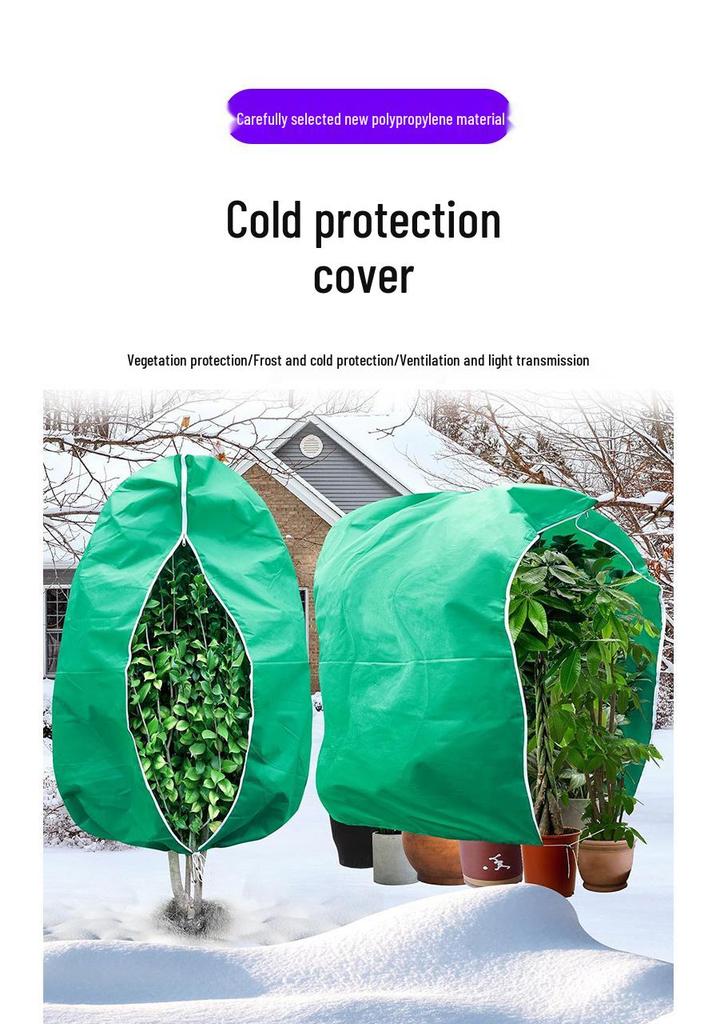 Copertura Protettiva Invernale Ispessita per Piante con Coulisse e Cerniera per Agricoltura, Silvicoltura e Giardino