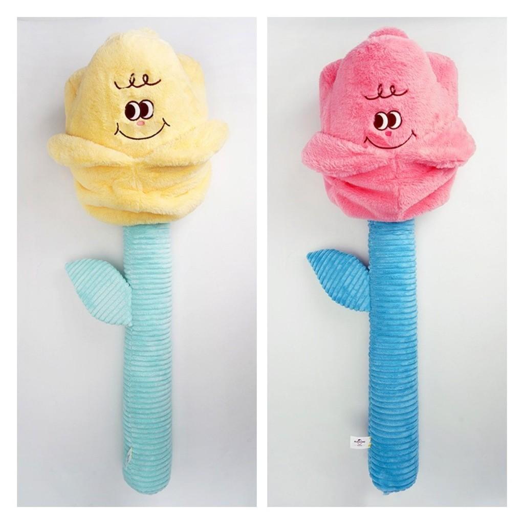 Schöne Plüsch-Rosenblüten in Gelb und Rosa, wahlweise 48 cm und 85 cm