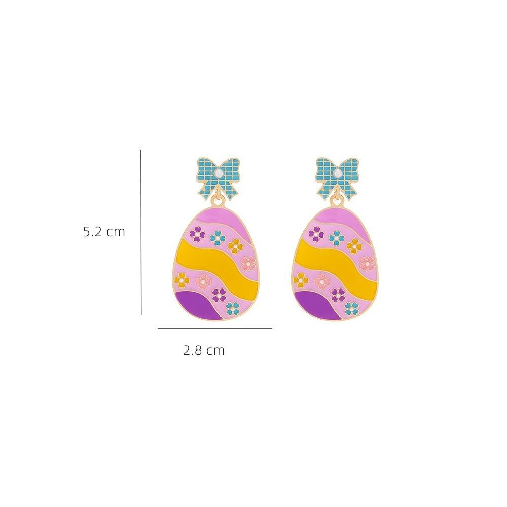 Easter Earrings for Women Accessories Colorful Pink Purple Trendy Cute Fun Bunny Egg Bow Dangle Carrot Rabbit Earrings Gift