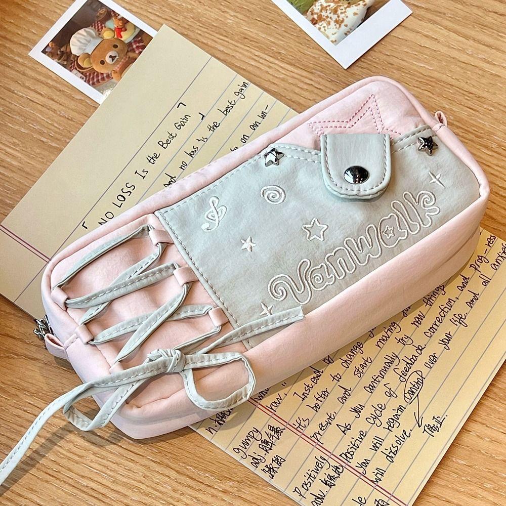 Large Capacity Pen Bag Zipper Stationery Organizer INS Pencil Case  Students