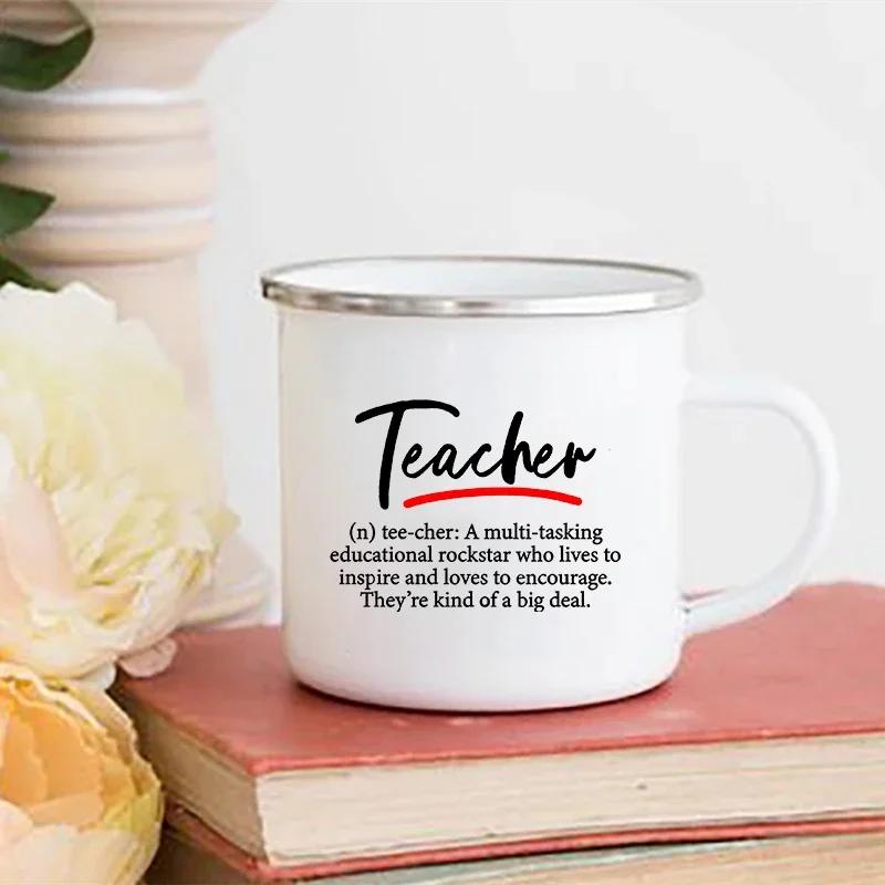 Teacher Mode Off Print Enamel Mug Cup for Coffee Original Coffee Cups Drinkware Unusual Mugs Personalized Funny Beer Travel Cute