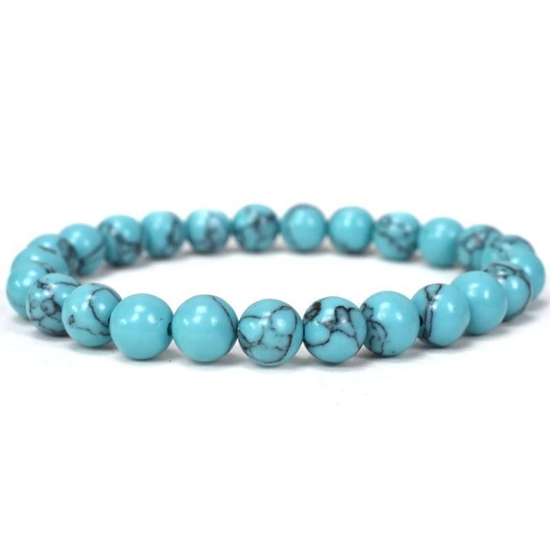 Βραχιόλι 8MM Απομίμηση Φυσικού Τιρκουάζ Δώρα Γενεθλίων Για Αγόρια Και Κορίτσια