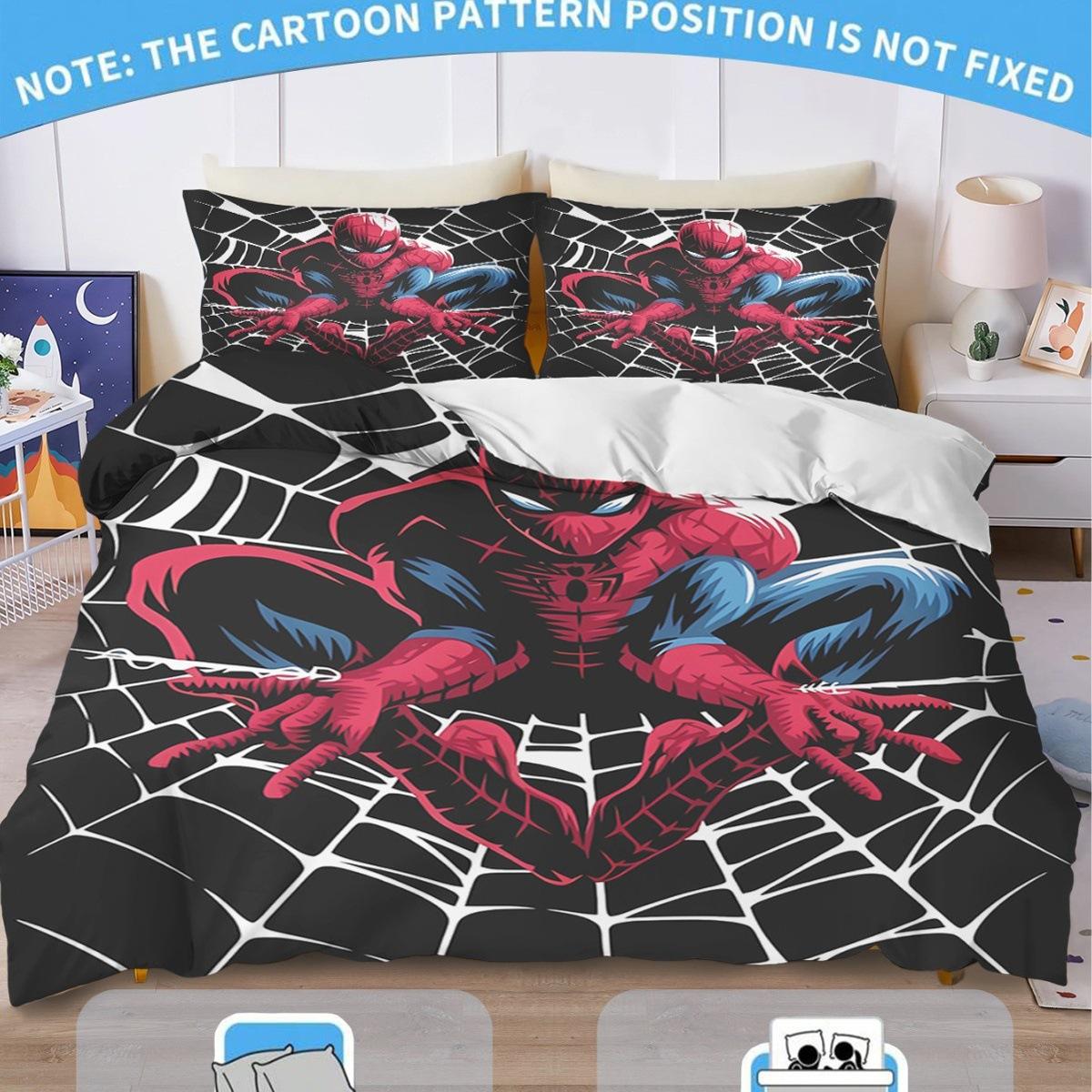 

Boys Anime Heroes Spiderman Bedding Set,Spider-Man Duvet Cover Set Pillowcases 75*50 with Zipper Quilt Cover for Kids and Adults 135x200cm