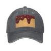 Ice Cream Waffle With Chocolate Denim Fabric Cap Casual Baseball Caps Adjustable Hat Summer Unisex Baseball Hats