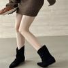 Inner heightening pile short boots women's shoes 2025 spring and autumn single boots pointed khaki with skirt high heel thin boots