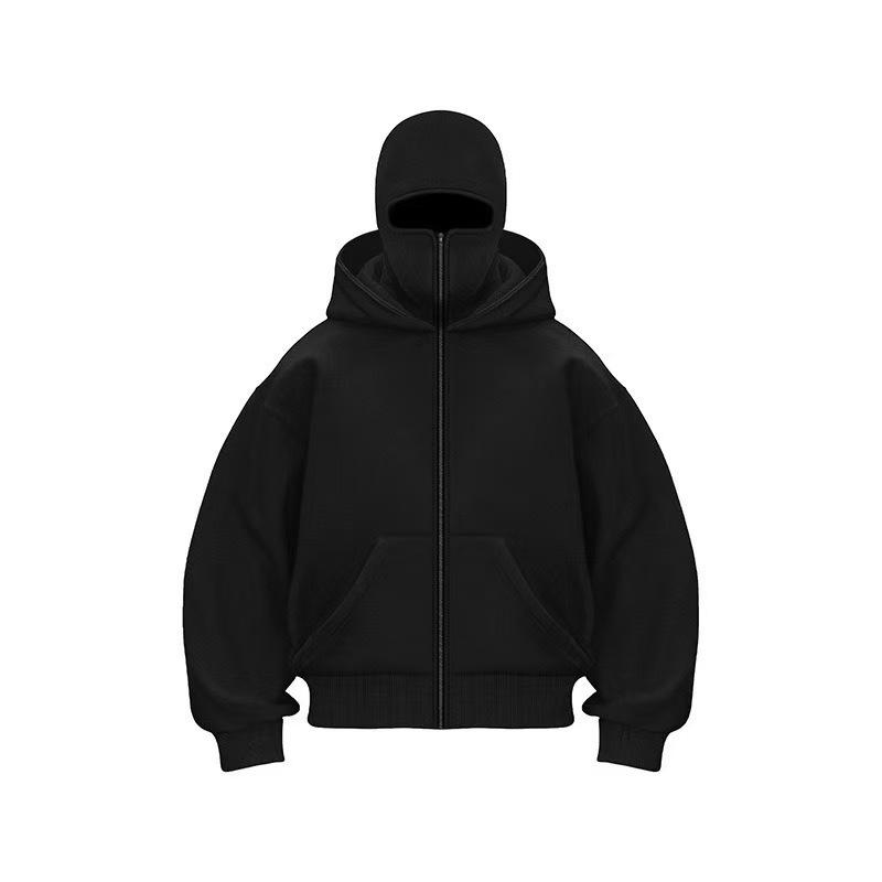 Women Men Hoodies Plus Velvet Double-hat Design Hooded Sweater Autumn and Winter New Men's and Women's Loose Y2K Sweater