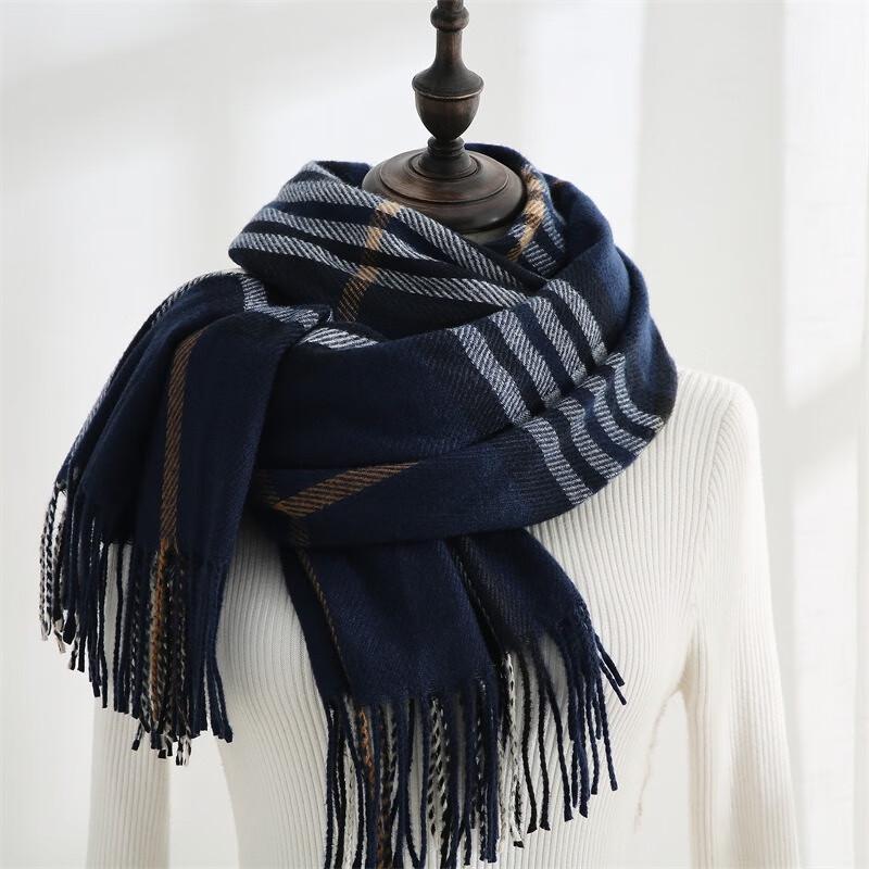 Women s Faux Cashmere Plaid Scarf