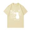 Men's 100% Cotton Crew Neck Short Sleeve T-Shirt, Cute Cat Art Pattern Casual Summer Tee, Comfortable Lightweight Daily Basic Tops for Cat Lovers