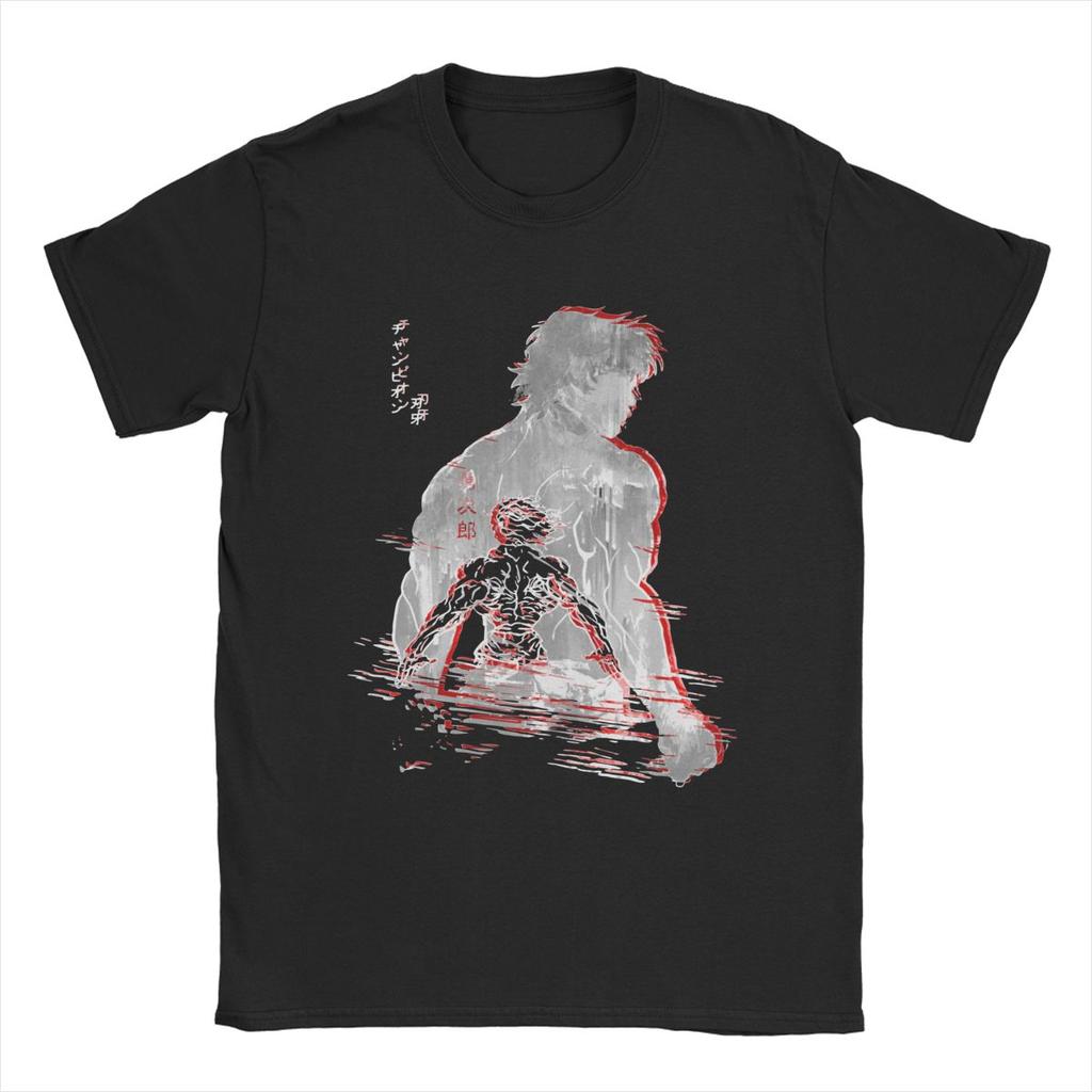 Men T-Shirts Anime Baki Cool 100% Cotton Tees Short Sleeve T Shirts O Neck Clothing Birthday Gift
