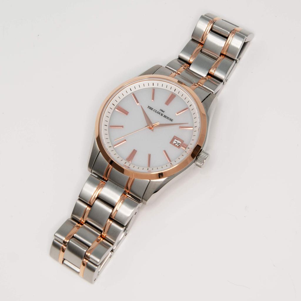 THE CLOCK HOUSE Men's Solar Watch, Business/Formal, MBF1006-WH2A