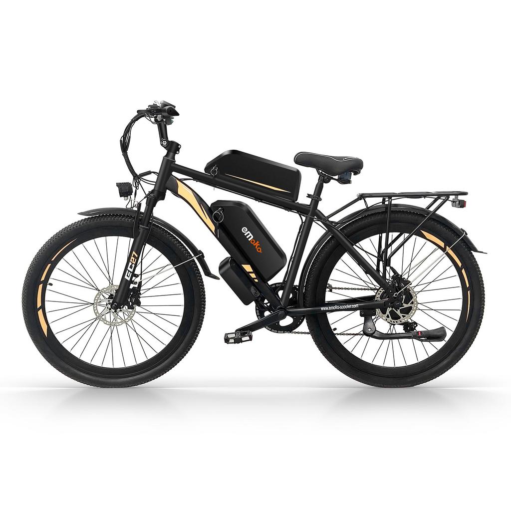 Bicicletta elettrica EMOKO EC27 con doppia batteria 20*25ah per consegne urbane e trasporto merci, 27,5", 500W, freni idraulici anteriori e posteriori, autonomia massima di 150-180 km.