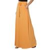 Women Maxi Skirt Adjustable Drawstring High-Waisted Solid Color Long Skirt with Pockets Casual Work Skirt