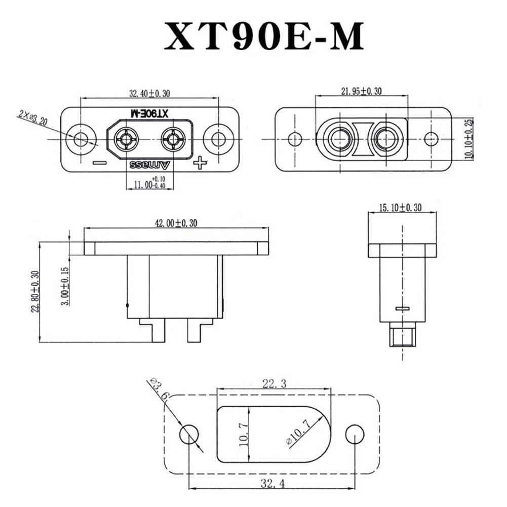 XT90H F & E M Connectors Gold Plated Solutions Designed to Handle Peak Currents of 120A in Various Remote Control Models