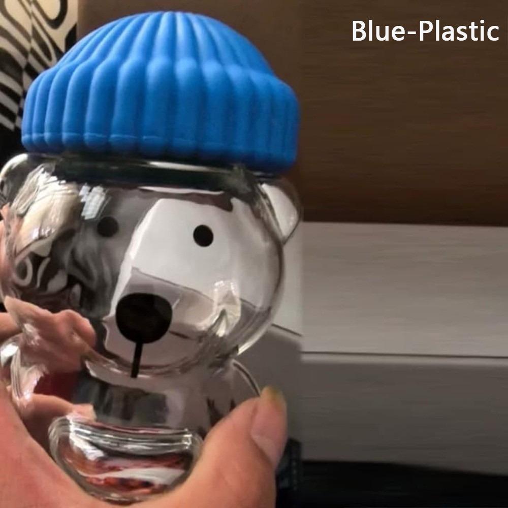 with Lid Bear Glass Cup Transparent Bear Straw Cup Cute Glass Cup with Straw  Parties