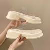 thick-soled French half-drag small cool slippers fairy shoes summer wear 2025 new wedge heel transparent belt sandals