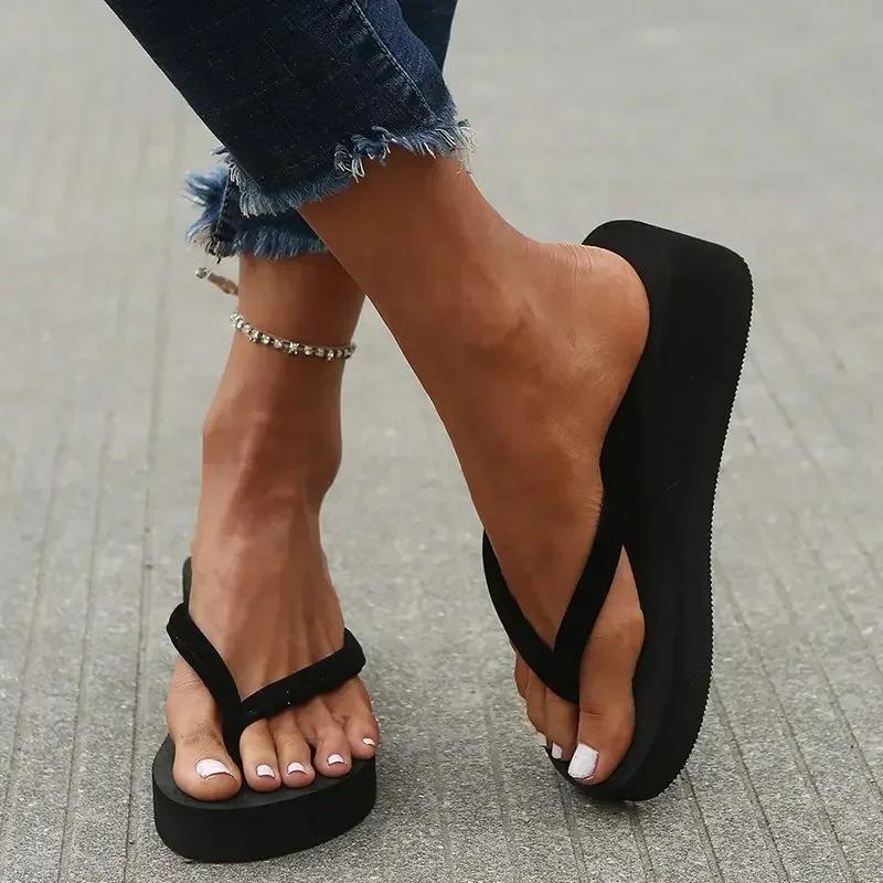 Fashion Slippers Summer Shoes Women Wedges Sandals Slides Beach Home Slippers Women Flip Flops Memory Foam Slippers Zapatos De Mujer