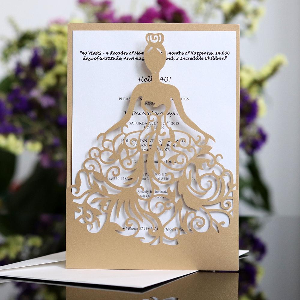 10 juegos Invitaciones de Boda Cortadas con Láser Encaje Marfil Calado  Floral Invitaciones Tarjetas Para Suministros de Fiesta de Matrimonio  comprar a buen precio — entrega gratuita, reseñas reales con fotos — Joom, image size:1000x1000