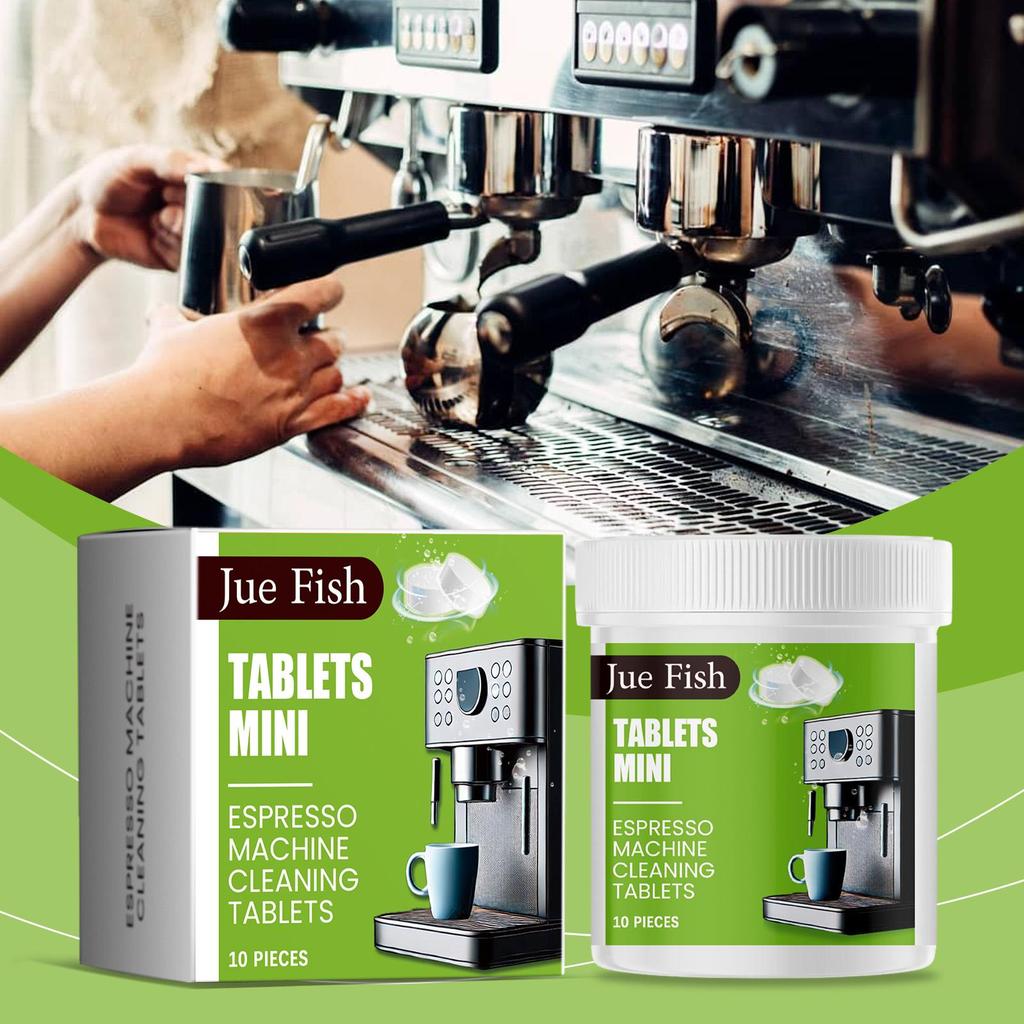 Jue-Fish Coffee Machine Cleaning Tablets Natural Citric Acid + Baking Soda for Quick Dissolution of Hard Scale 30 Tablets