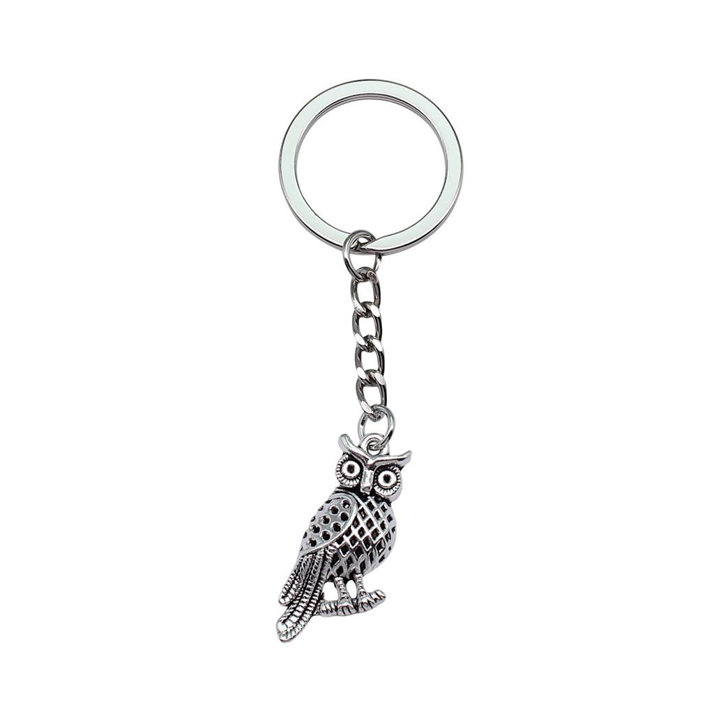 Pfauen Emaille Charms Eulen Schlüsselanhänger Vogel Anhänger Schlüsselring 28mm