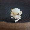 New   Natural Hetian Jade Lotus Handmade Female Model Atmospheric Retro Temperament Open Ring