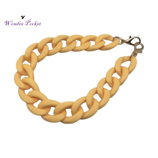 Geantă de mână acrilic mat de 60 cm, curea cu lanț, cu cârlig, cu clemă