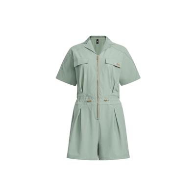Pure Color Sport Casual Short-Sleeve Jumpsuit Women Jumpsuit Silver-Grey Green HY2843