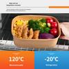 Disposable Paper Food Container for Camping Picnic, Square Takeout Bento Box with Microwave Safe Leak-Proof Bowl