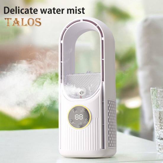 Ventilator de birou fără pale cu 6 moduri de viteză, flux de aer puternic, design compact, portabil, reîncărcabil, răcire silențioasă, ventilator cu pulverizare