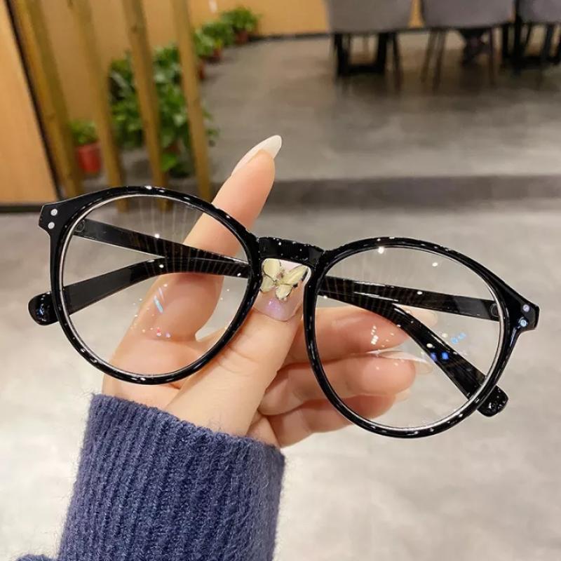 Women Myopia Glasses Fashion Blue Light Blocking Leopard Print Round Frame Optical Computer Glasses 0 To -400