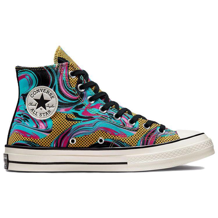 Converse Unisex Chuck 70 Hi '90s Retro Swirl Print Multicolor Casual Sneakers A00421C