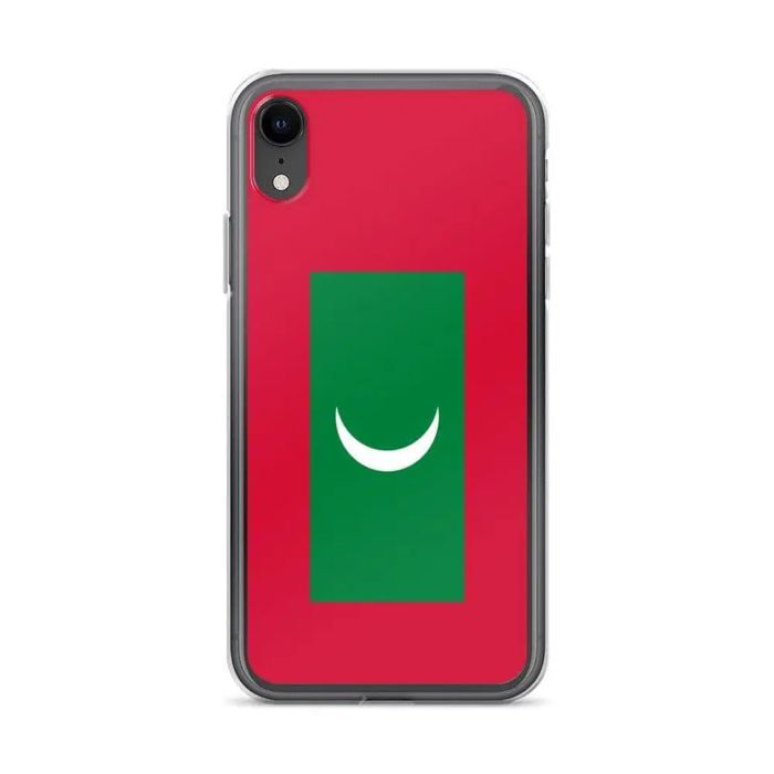 Coque iPhone XR - Drapeau des Maldives - Silikonová polévka - Kompletní ochrana - Légère - Odolný