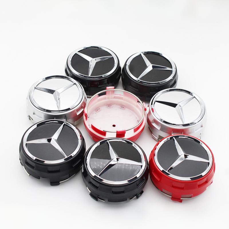 4Pcs 75mm Car Wheel Center Cap Hub Covers Badge For Mercedes Benz AMG B/C/E/S Class C43 C63 E43 E53 E63 GLC CLA GLK Accessories OZ3