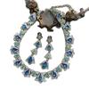 Vintage Blue Gemstone Drop Earrings with Off-Shoulder Design