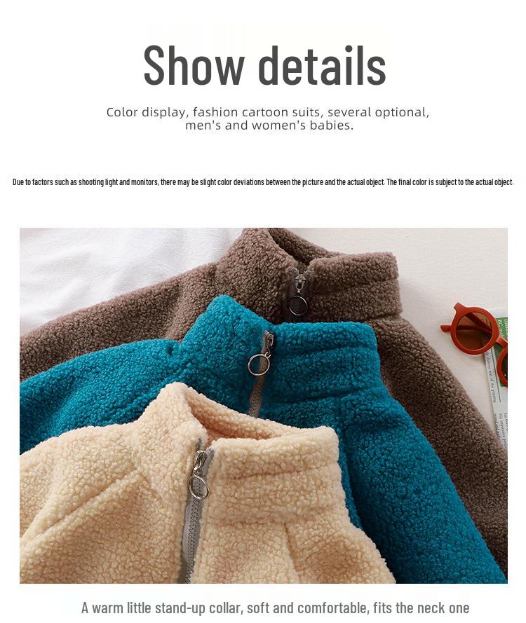 Kids' Teddy Fleece Jacket: Cozy Lambswool for Boys & Girls, Perfect for Autumn & Winter Warmth