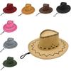 West Outdoor Cowboy Hat Sun Protection Breathable Solid Color Cap Unisex Gift