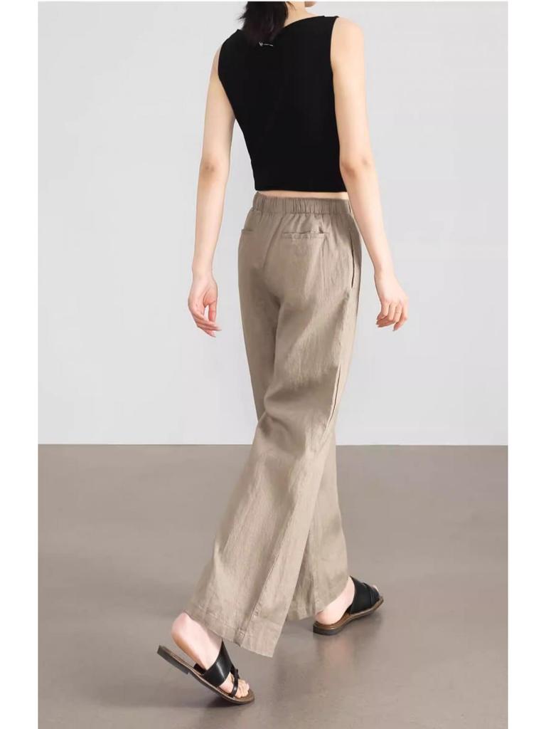 Women's Summer Wide-Leg Cotton Linen Pants: Relaxed, Versatile & Petite-Friendly