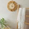 Silent Clock Rustic Non Ticking Wood Hand Woven Clock Decor for Living Room